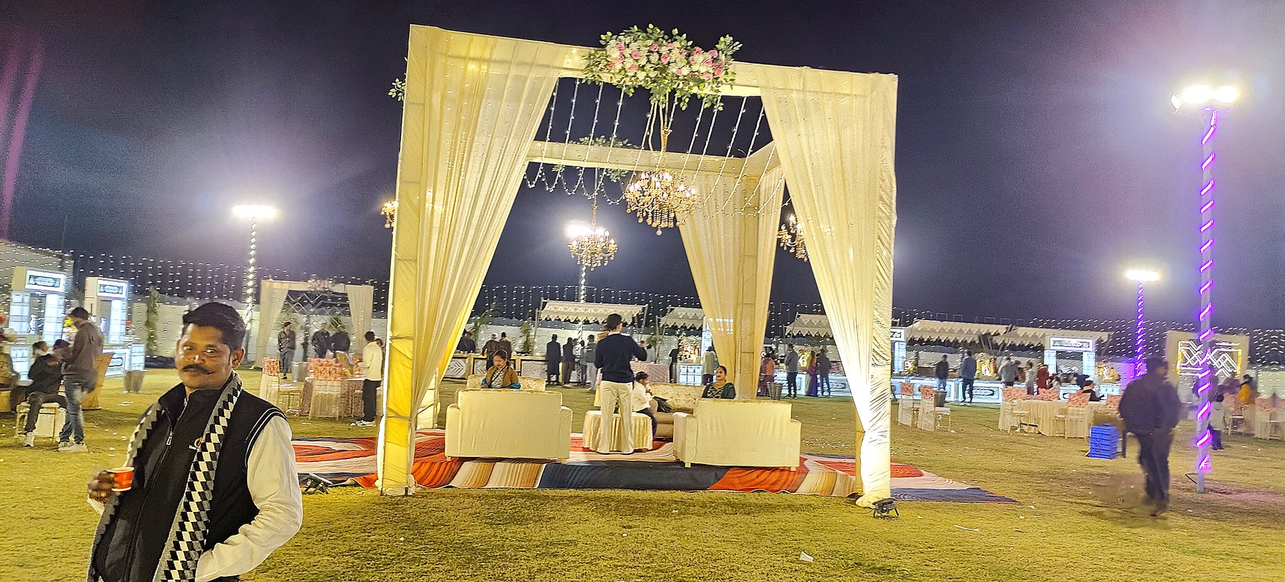 Elegant mandap setup at Rao Marriage Home