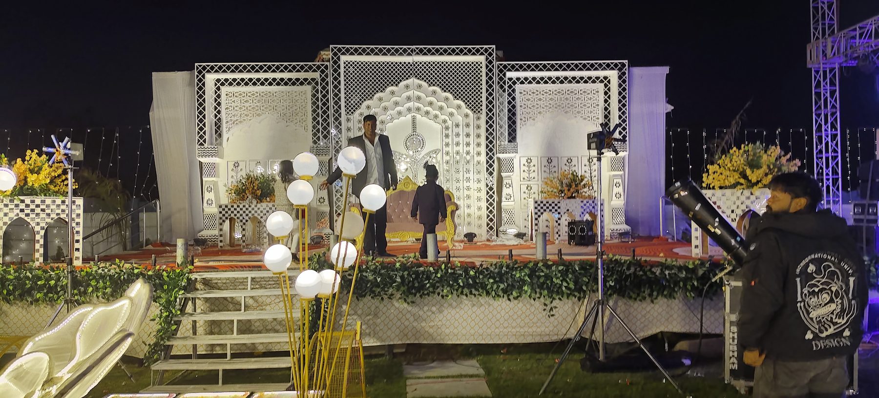 Grand wedding stage at Rao Marriage Home